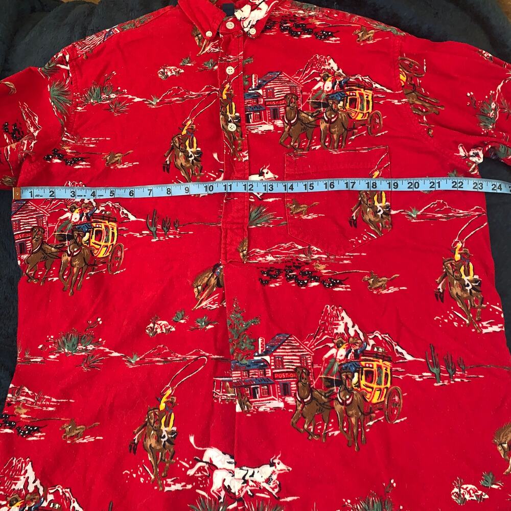 VINTAGE 80's RALPH LAUREN COWBOY WESTERN FLANNEL OVERSIZE NIGHTSHIRT - Picture 8 of 11